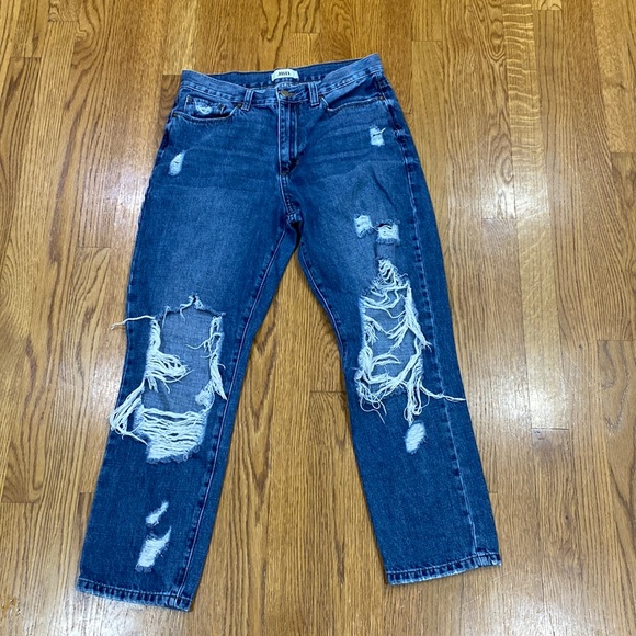 JBD Just Black Denim Medium Wash Distressed Jeans Size 28 - Picture 1 of 8